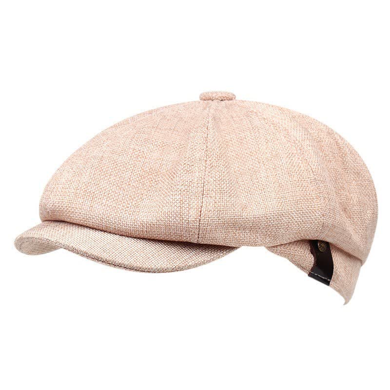 Cappello basco ottagonale in lino casual da artista - Beige - Misura M (22"-22 7/8") - image 2
