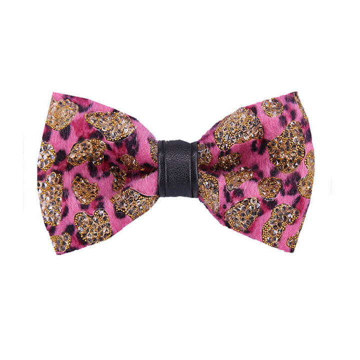 Papillon da uomo con cristalli blu e gialli leopardati - Giallo - image 3
