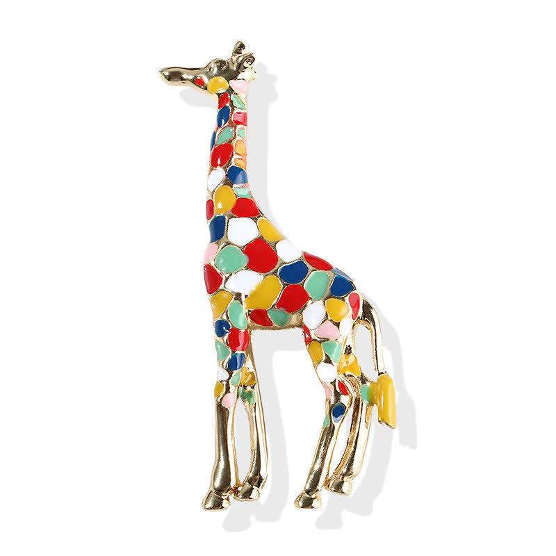 Spilla da donna a forma di giraffa in smalto lucido con motivo a cartoni animati - Colorato - image 2