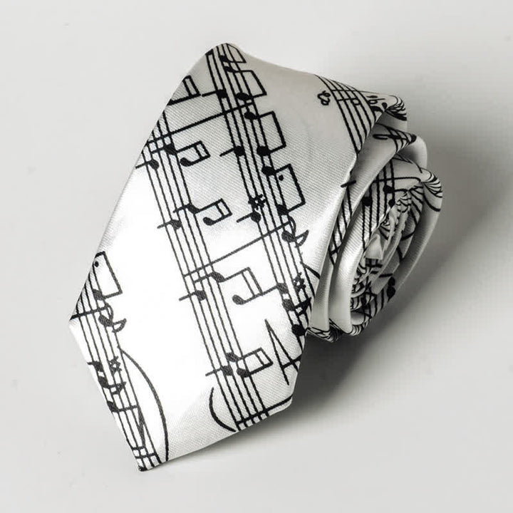 Cravatta da uomo con nota musicale per pianoforte - Bastone bianco - image 8