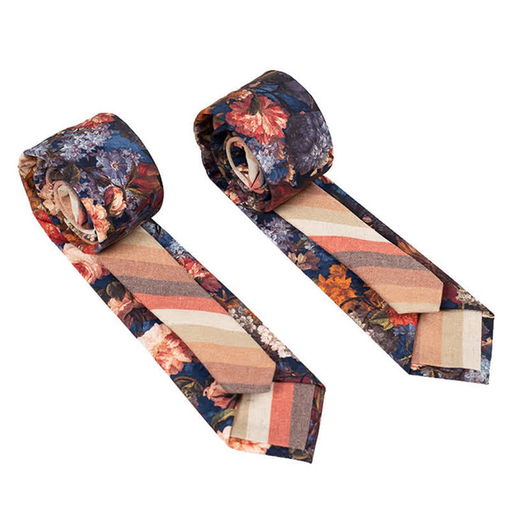 Cravatta da uomo con motivo patchwork floreale a quadri - Borgogna floreale - image 37