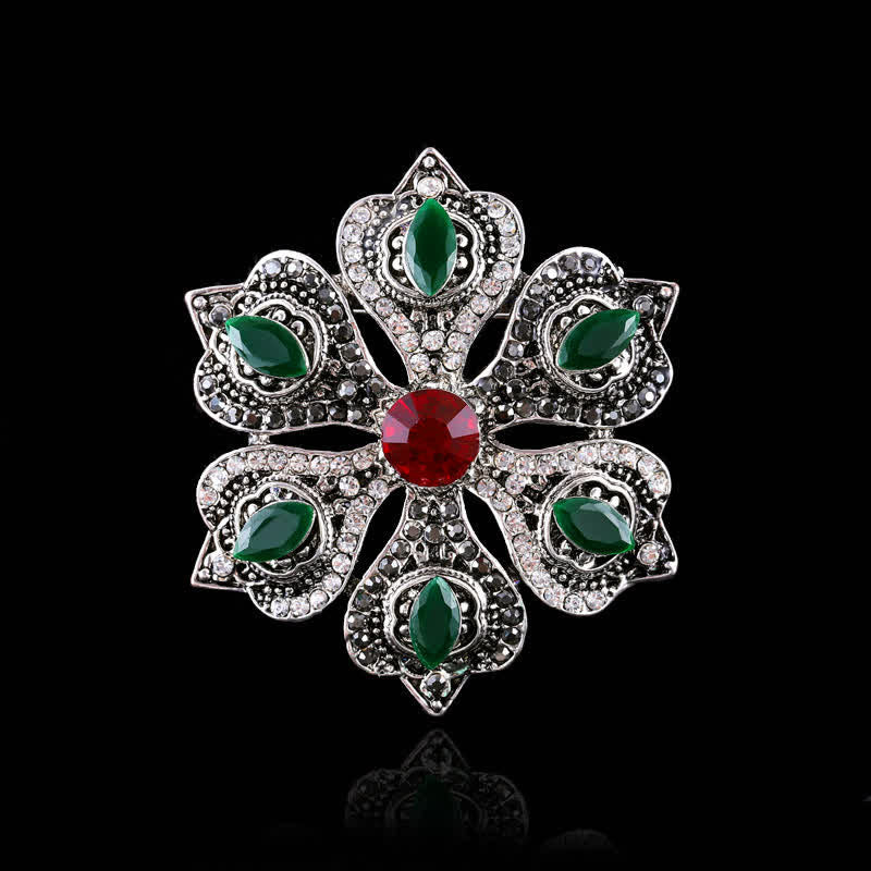 Spilla da donna in cristallo barocco da palazzo - Loto verde - image 9