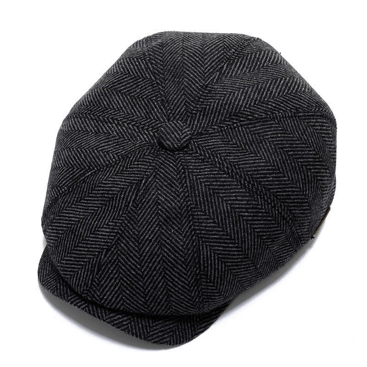 Classico berretto piatto da giornalaio con paraorecchie - Spina di pesce grigia - Regolabile (circa 22"-23 5/8") - image 10