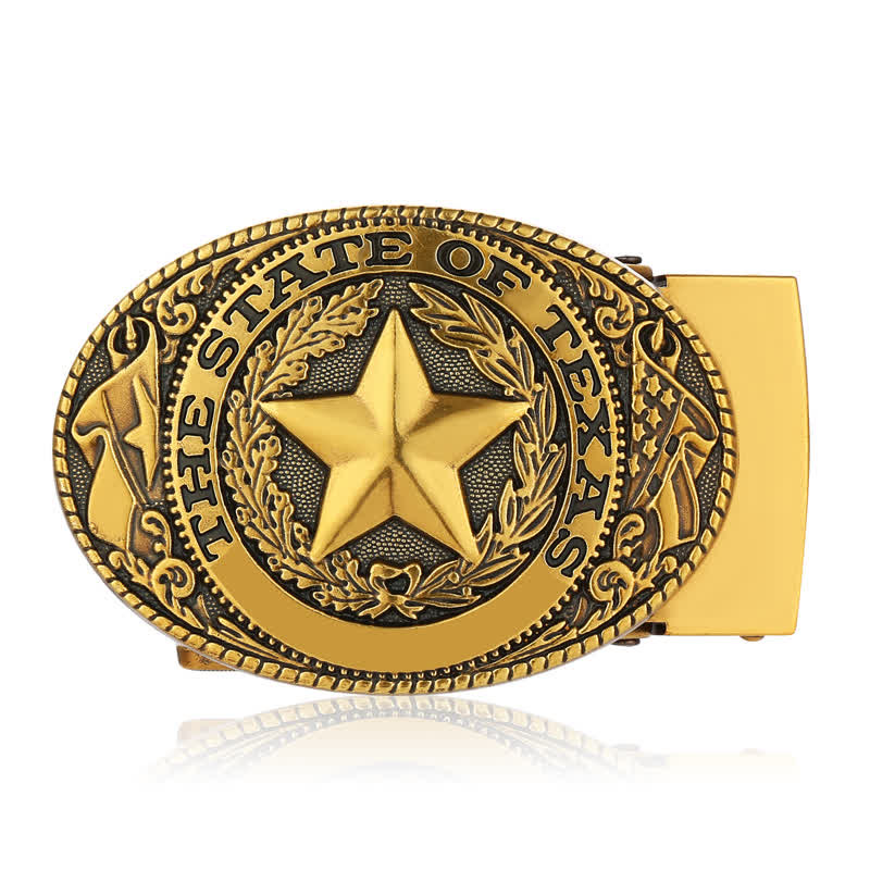 Cintura in pelle con fibbia automatica Texas Pentagram fai da te da uomo - image 11