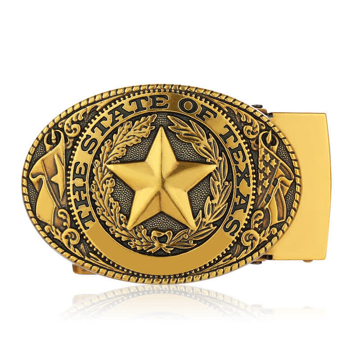 Cintura in pelle con fibbia automatica Texas Pentagram fai da te da uomo - image 11