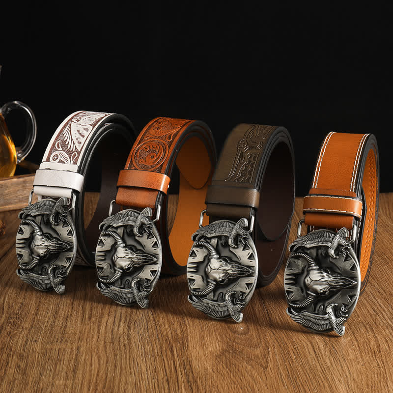 Cintura in pelle vintage Bull & Dual Eagles da uomo - image 1