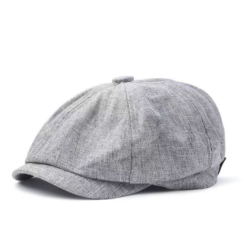 Berretto ottagonale in lino traspirante casual - Grigio - Regolabile (circa 21 5/8"-23 5/8") - image 2